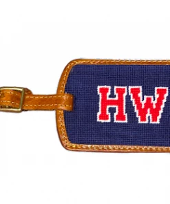 Homewood Smathers & Branson Leather Luggage Tag W/ Red HWD