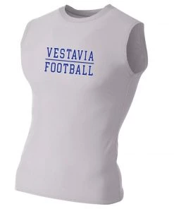 Bandwagon Sports Vestavia Hills Youth Football Vestavia Football Sleeveless Compression Shirt (Gray)