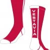 TCK Red/White Socks W/ White Vertical Vestavia