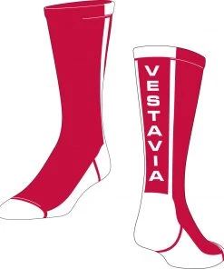 TCK Red/White Socks W/ White Vertical Vestavia