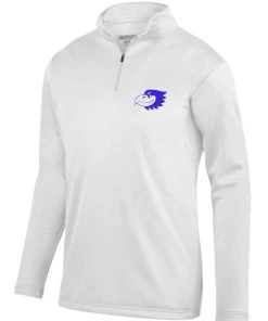 Bandwagon Sports White Augusta Quarter Zip With Jayhawks Logo