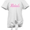 Vestavia Sofibella Short Sleeve W/ Pink Rebels Script & Tie