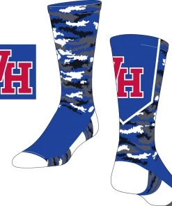 TCK Vestavia White/Grey/Royal Blue Camo Socks W/ Red VH