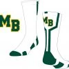 TCK White/Green Line Socks W/ Green MB Mtn. Brook
